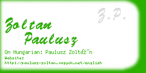 zoltan paulusz business card